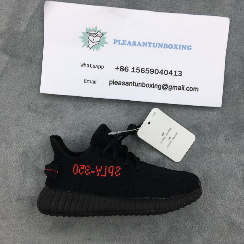 Authentic Yeezy 350 Boost V2 “Black Red” Kids